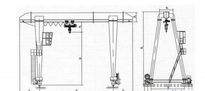 MHZ型電動葫蘆抓斗門式起重機結(jié)構(gòu)圖