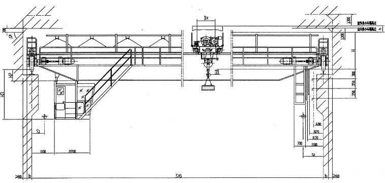 QC型電磁橋式起重機構(gòu)造示意圖