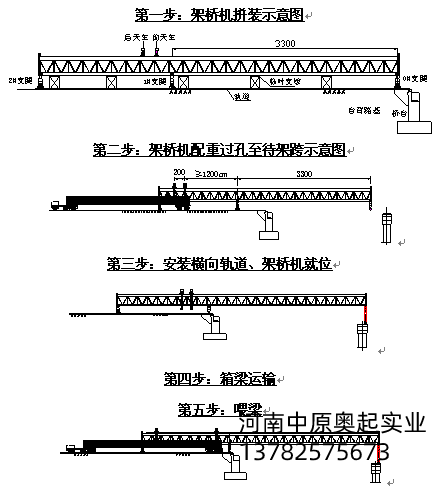 安裝橫向軌道、架橋機(jī)就位